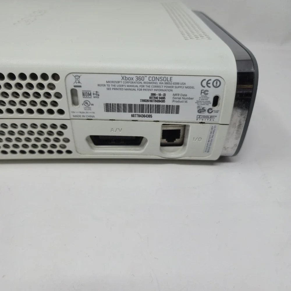 Microsoft Xbox 360 White Console Bundle Tested 14gb HDD 203W PSU Controller + AV
